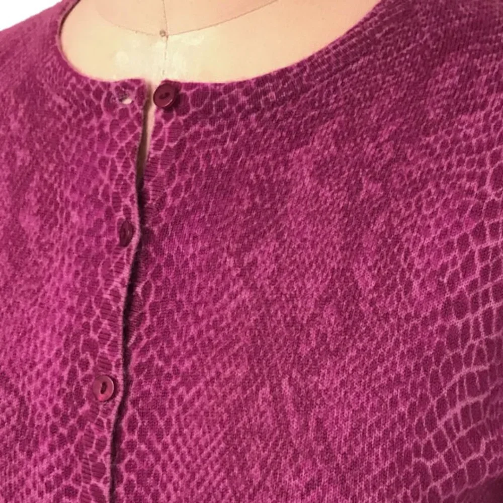 Express Magenta Python Pattern Cardigan Size M - Picture 5 of 8